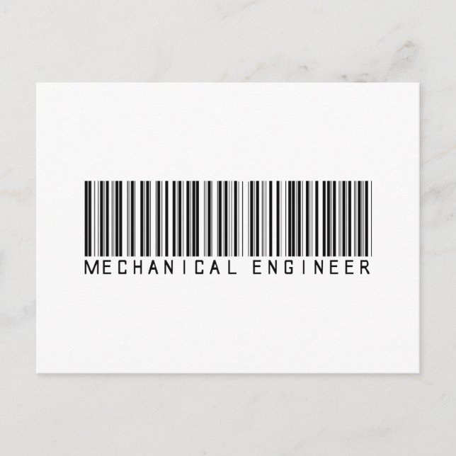 Carte Postale Code barre du mécanicien (Devant)