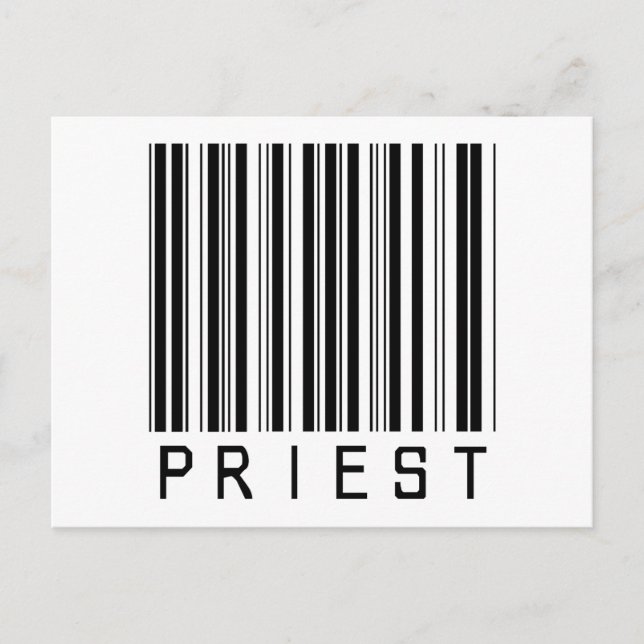 Carte Postale Code barre du prêtre (Devant)