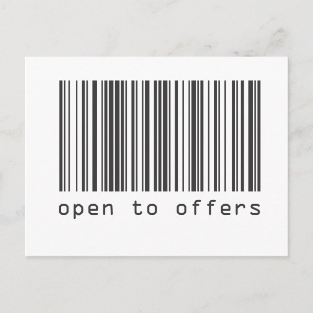 Carte Postale Code-Barre - Ouvert Aux Offres (Devant)