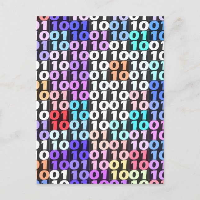 Carte Postale Code binaire (Devant)