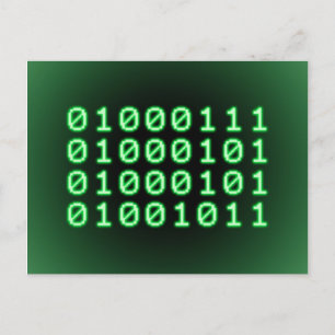 Carte Postale Code binaire pour GEEK