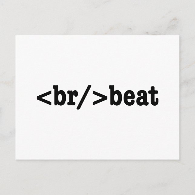 Carte Postale code HTML breakbeat (Devant)