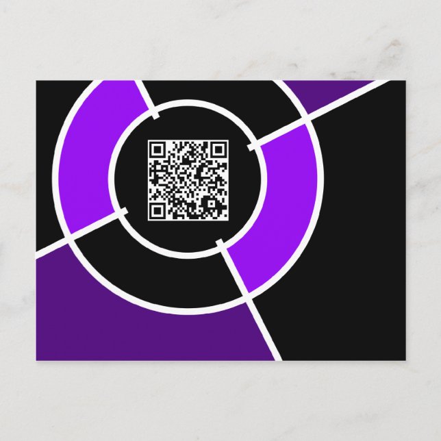 Carte Postale code QR cible violette (Devant)