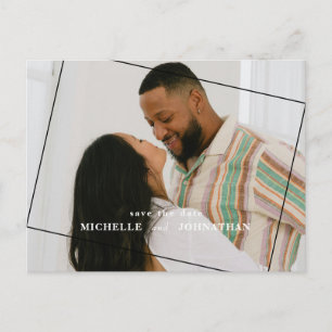 Carte Postale Code QR de Photo de Mariage Moderne à Sauvegarder