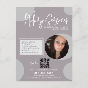 Carte Postale Code QR du service de notaire public géométrique
