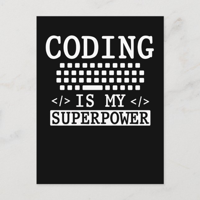 Carte Postale Coder informatique programmeur amusant (Devant)