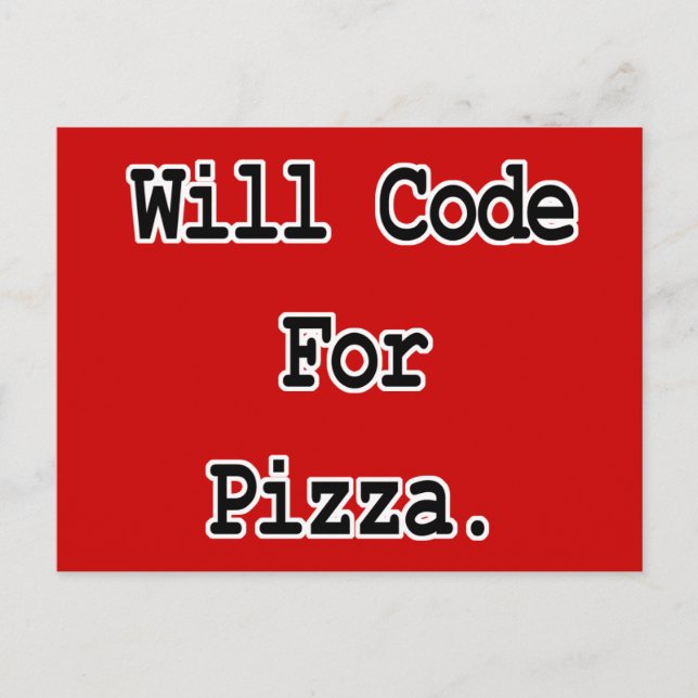 Carte Postale coderai pour pizza (Devant)