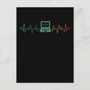 Carte Postale Codeur logiciel Heartbeat pour le développeur info