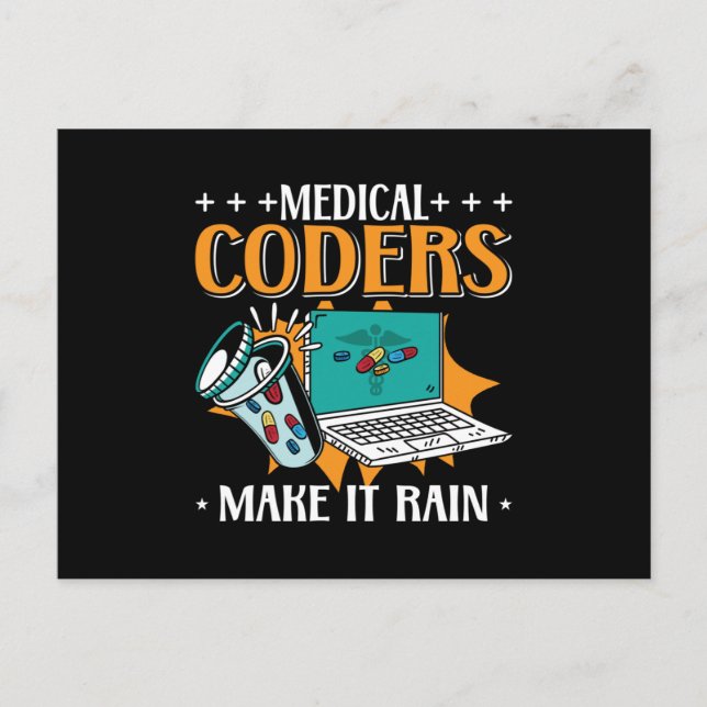 Carte Postale Codeurs Médicales Rendre Pluie Codeur Médicale (Devant)