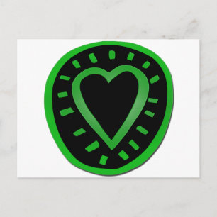 Carte postale Coeur 1 vert et noir
