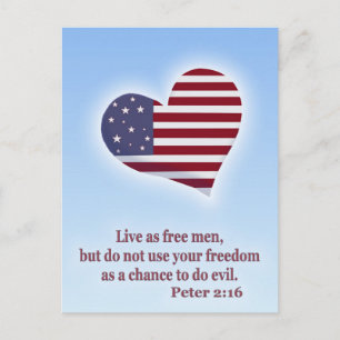 Carte Postale Coeur Americana avec la Bible Verse