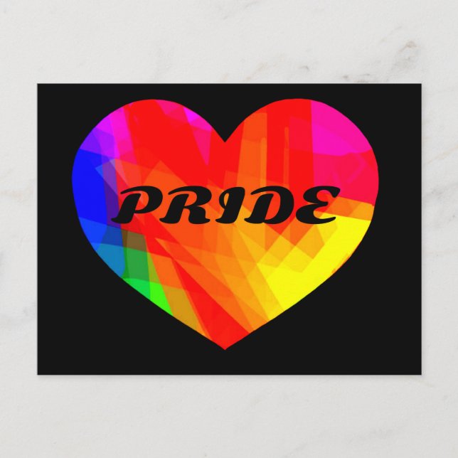 Carte Postale Coeur arc-en-ciel gay pride (Devant)
