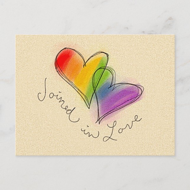 Carte Postale Coeur arc-en-ciel rejoint en amour (Devant)