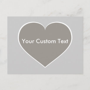 Carte Postale Coeur argenté avec contour blanc