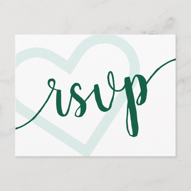 Carte Postale Coeur bébé | Chasseur Douche verte RSVP Entree (Devant)