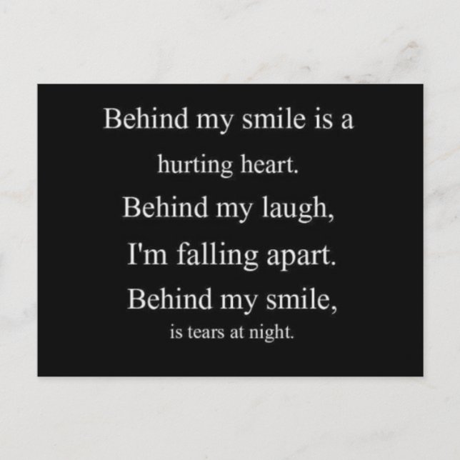 Carte Postale Cœur blessé tristesse dépression seul emo relatio (Devant)