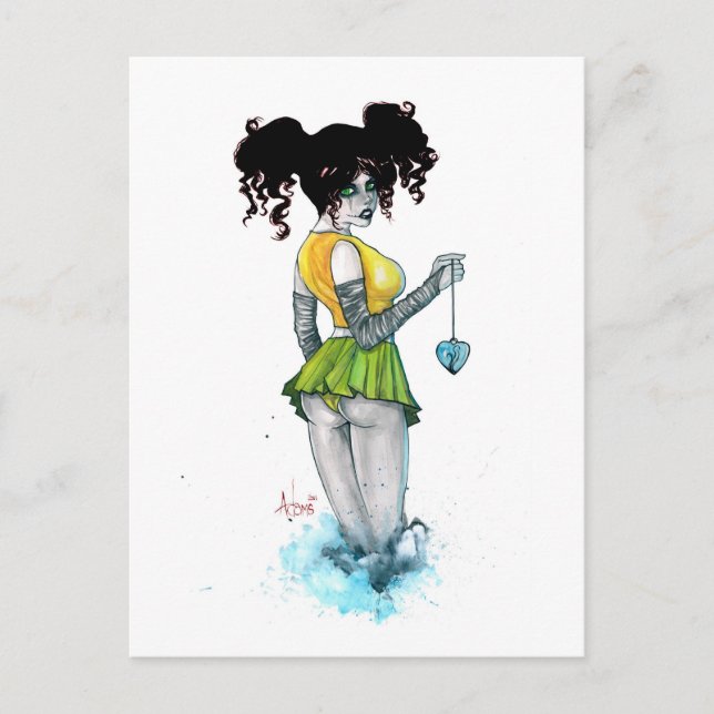 Carte Postale Coeur bleu (Devant)