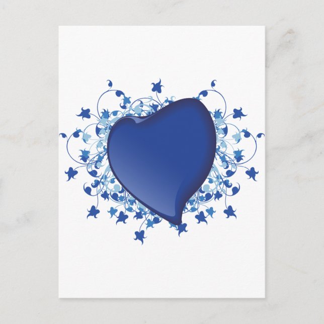 Carte Postale Coeur bleu (Devant)