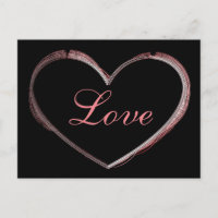 Cœur branché gris calligraphie amour mariage