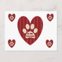 Carte postale Coeur brut Rouge Parties scintillant