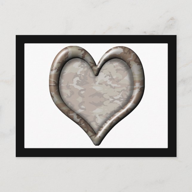 Carte Postale Coeur Camouflage (Devant)