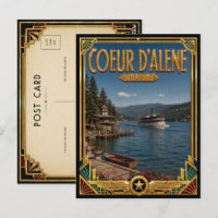 Coeur d’Alene Idaho Art Déco vintage de l'âge d'or