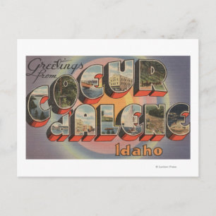 Carte Postale Coeur d'Alene, Idaho - Scènes de grandes lettres