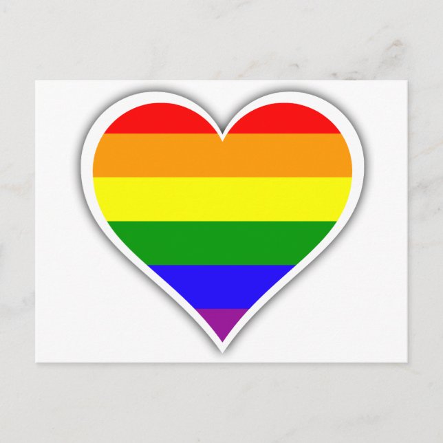 Carte Postale Coeur d'arc-en-ciel de gay pride (Devant)