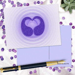 Carte Postale Cœur d'artwork en spirales violettes colorées Bonj