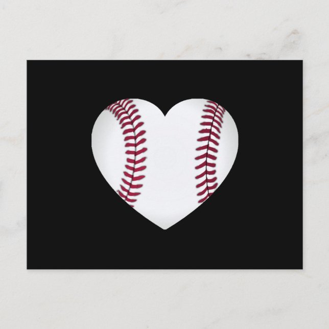 Carte Postale Coeur de baseball (Devant)