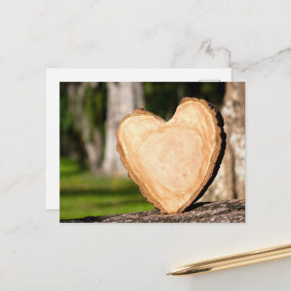 Carte Postale cœur de bois
