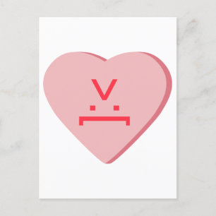 Carte Postale Coeur de bonbons - Visage diabolique