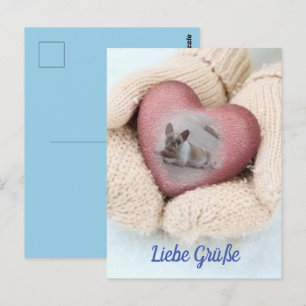 Carte Postale Cœur de Bouledogue français French Bulldog