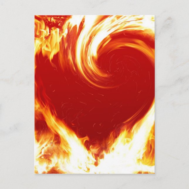 Carte Postale coeur de feu (Devant)