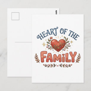 Carte Postale Cœur de la famille cœur floral