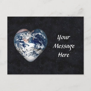 Carte Postale Coeur de la Terre dans l'univers