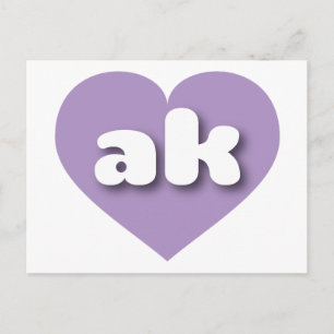 Carte Postale Coeur de lavande de l'Alaska - J'aime le ak