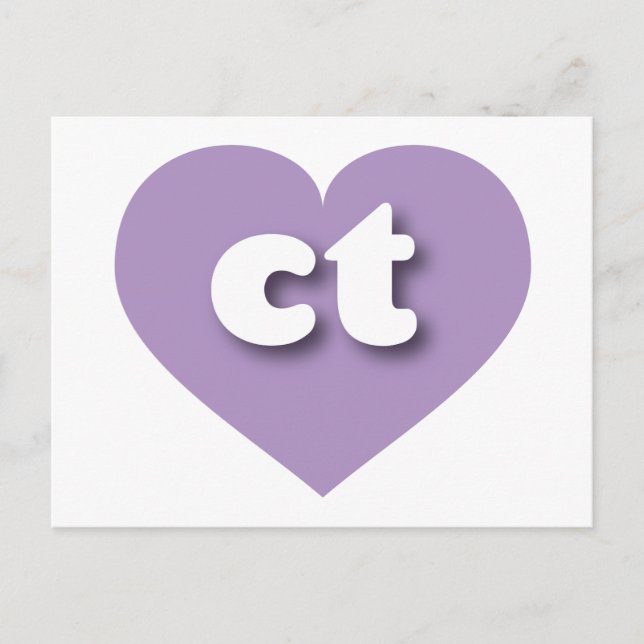 Carte Postale Coeur de lavande du Connecticut - J'aime (Devant)