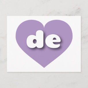 Carte Postale Coeur de lavande du Delaware - I love de