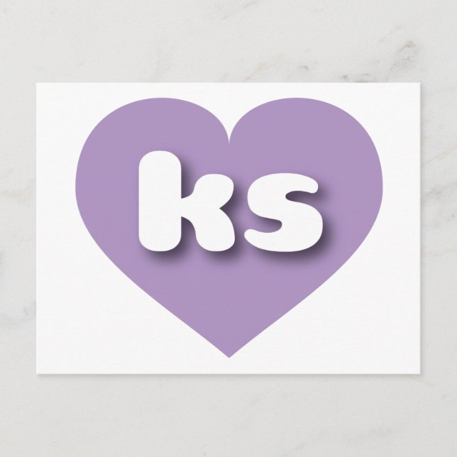 Carte Postale Coeur de lavande du Kansas - I love ks (Devant)