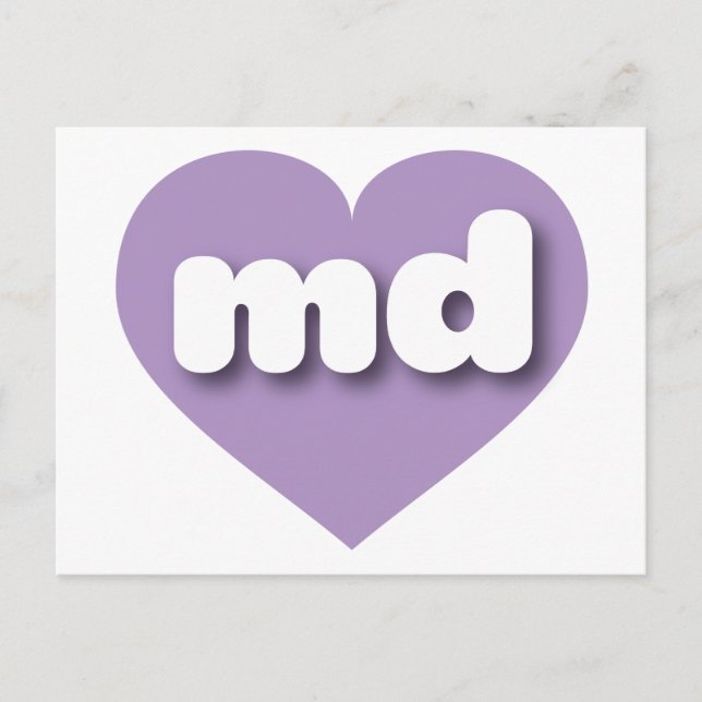 Carte Postale Coeur de lavande du Maryland - J'aime md (Devant)