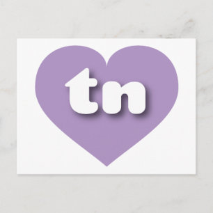 Carte Postale Coeur de lavande du Tennessee - J'aime le tn