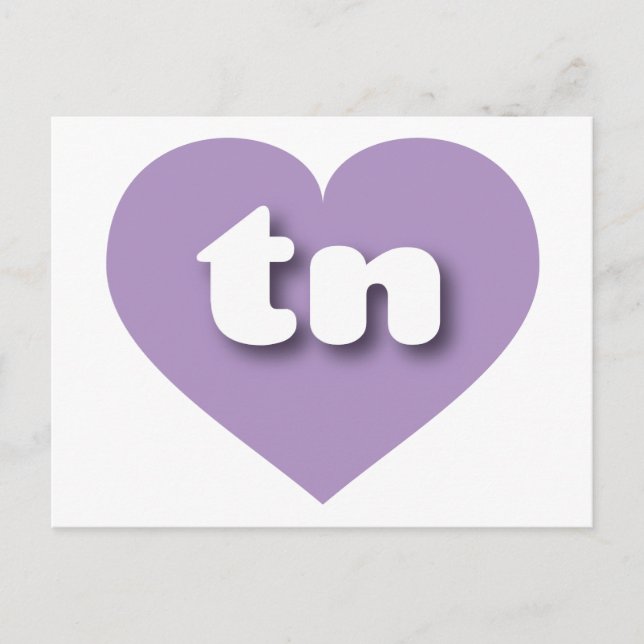 Carte Postale Coeur de lavande du Tennessee - J'aime le tn (Devant)