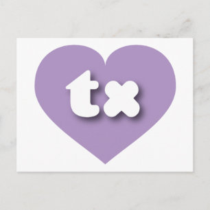 Carte Postale Coeur de lavande du Texas - J'aime tx