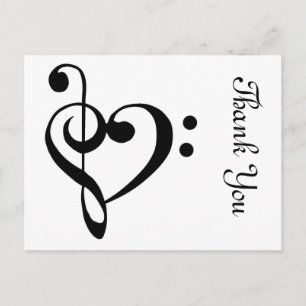 Carte Postale Coeur de musical de Merci