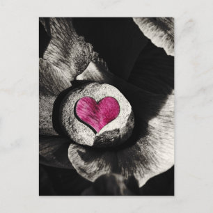 Carte Postale Coeur de Pierre & Peony Flower