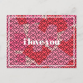 Carte Postale Cœur de pixels de la Saint-Valentin