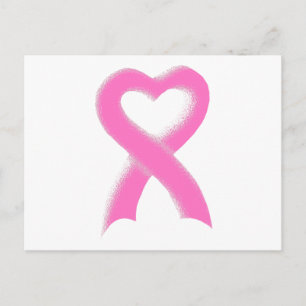 Carte Postale Coeur de ruban rose