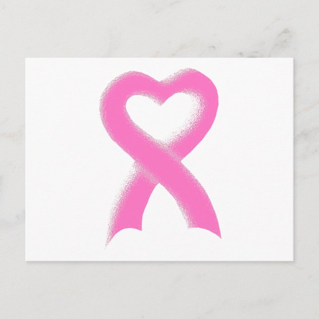 Carte Postale Coeur de ruban rose (Devant)