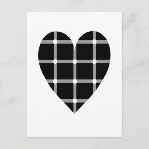 Carte Postale Coeur d'illusion optique noir et blanc